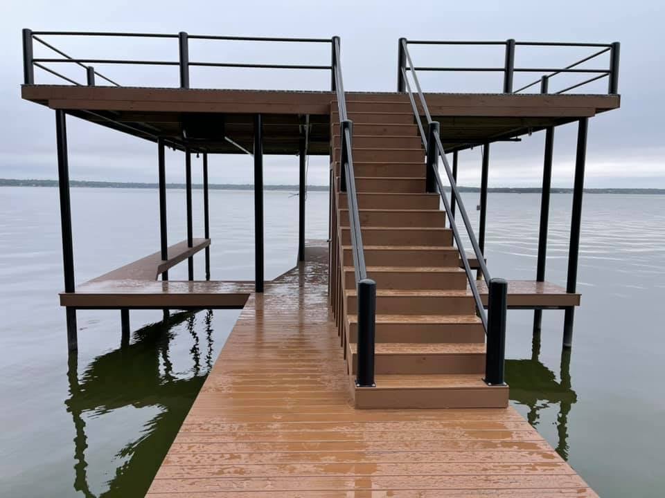 274999931_467714321552363_1662706221518520393_n Brown dock pictured on the water with stairs