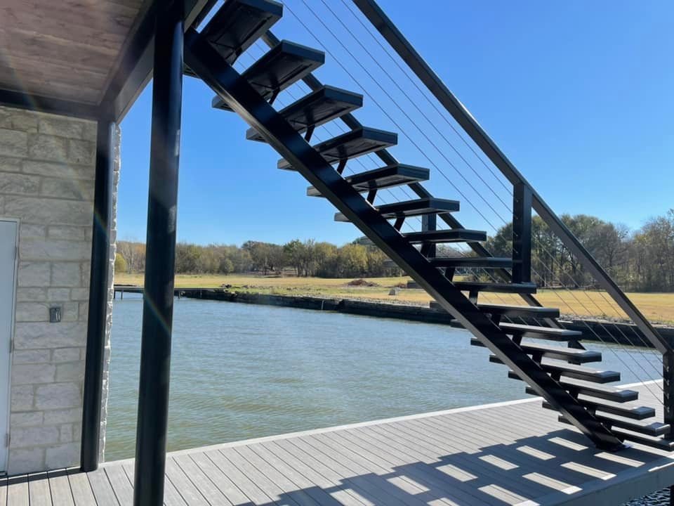 275017841_467709231552872_2944956628201875960_n different angle of the custom dock pictured looking up at the stairs